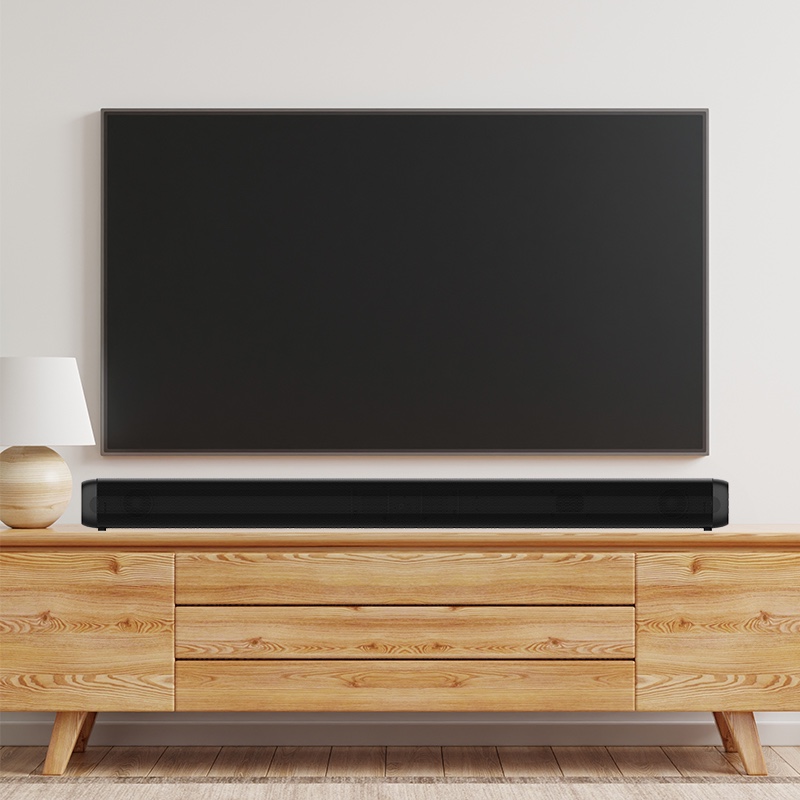 2.1ch Sound Bar with Built-in Subwoofer, 60W, All-in-one Compact Design with Wireless Bluetooth, Powered by Dolby Audio, HDMI ARC/Optical/AUX/USB, 3 EQ Modes