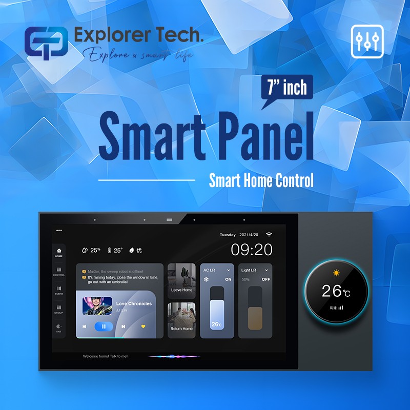 7 inch residential central control smart panel intelligent switch panel screen house control panel with smart knob