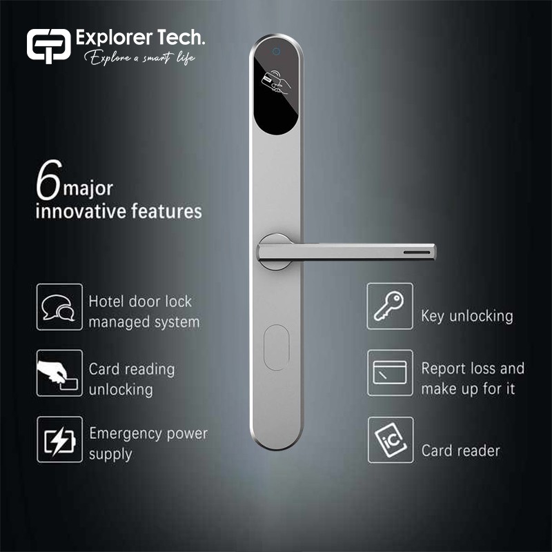 Aluminum alloy electronic digital card door lock smart RFID card hotel door lock