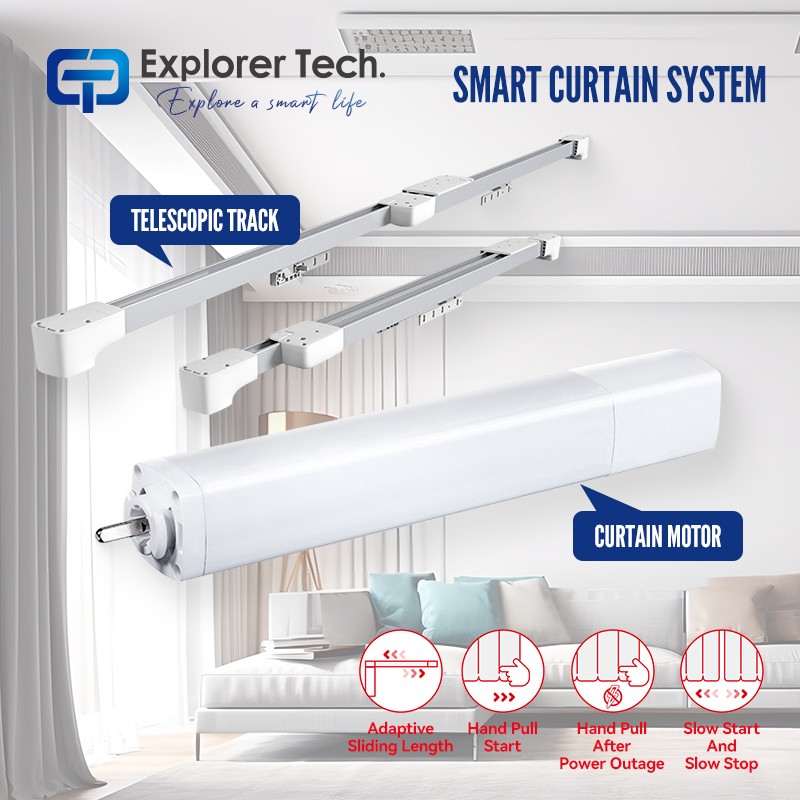 Smart home curtain system motor with mute track app control wifi intelligent curtain motor smart house curtain opener intelligent linkage