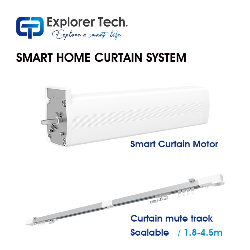 Smart curtain system wifi/zigbee smart home mute motor and track set app control voice control intelligent house curtain opener