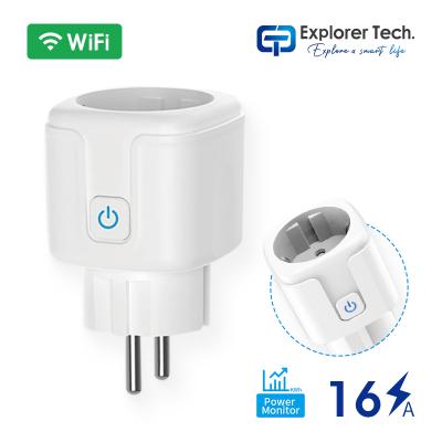 Smart home 16A European standard smart plug wifi power monitor smart outlet app remote control receptacle plugs