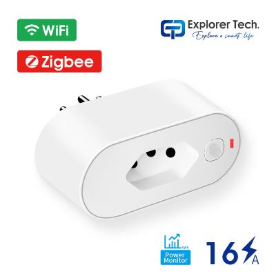 Smart home Brazilian standard 16A power monitor wifi plug app control zigbee receptacle plugs intelligent outlet socket