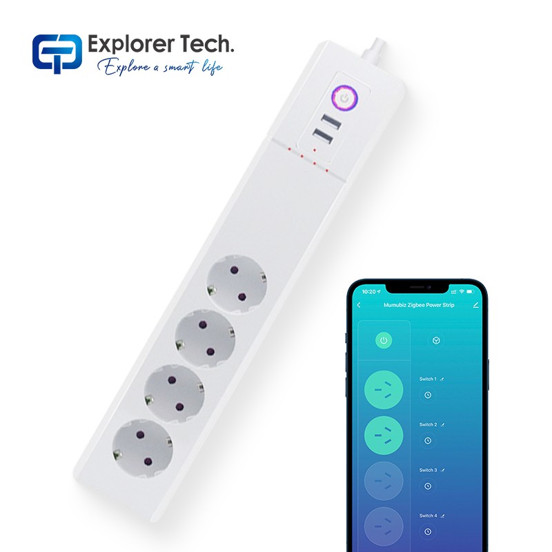 Smart home European standard plug strip socket app remote control zigbee Intelligent insertion power strip