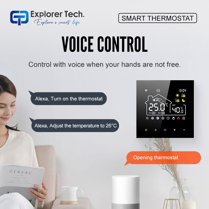 Smart home temperature controller app control voice control wifi smart thermostat support for air conditioner/floor heating