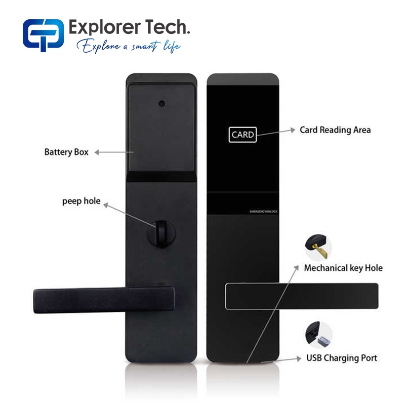 Smart hotel lock rfid card hotel door lock system security electronic hotel door lock