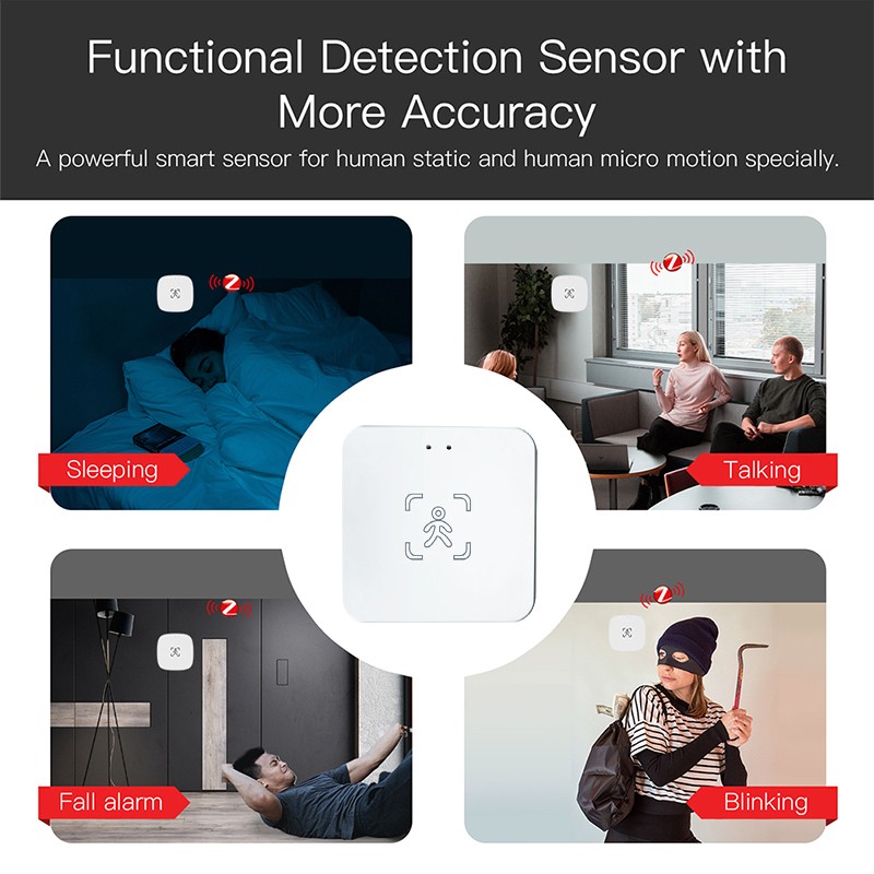 Smart human presence sensor zigbee millimeter wave radar human detection static detection motion detector