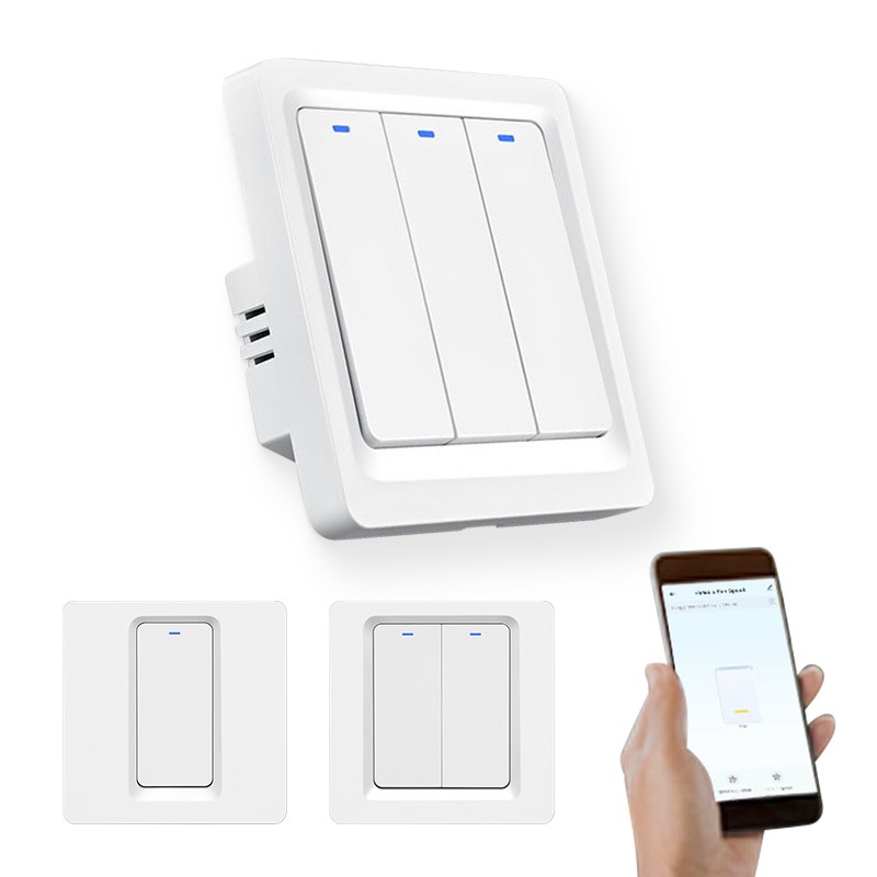 Smart mechanical button switch zigbee lighting intelligent switch smart house wifi app voice control 1/2/3 gang switch