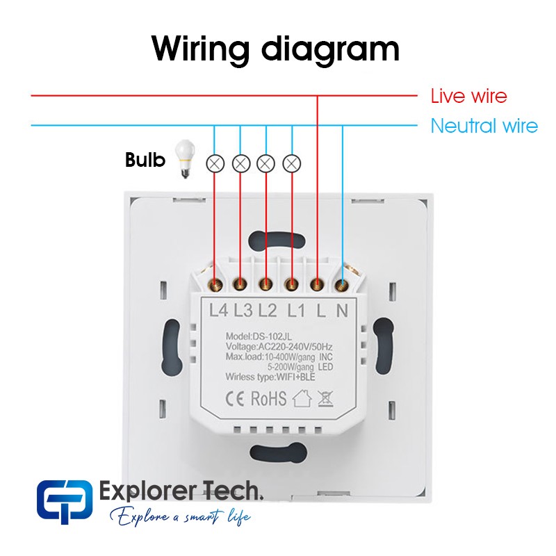 Smart mechanical button switch zigbee lighting intelligent switch smart house wifi app voice control 1/2/3 gang switch