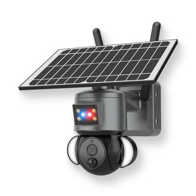 Solar Battery Powered Floodlight IP Camera Outdoor IP65 Waterproof PTZ Camera Low Power Consumption Security IP Camera