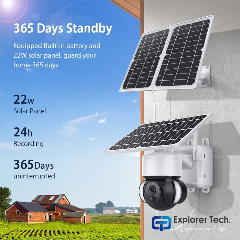 Tuya Security IP Camera Outdoor Waterproof WIFI Wireless Video Network Surveillance Camera CCTV 22W Solar energy PTZ Camera With Floodlight