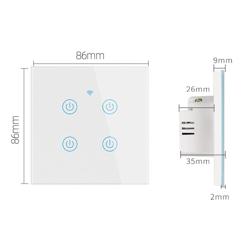 Tuya WIFI Smart Touch Switch, Smart Wall Switch, Voice Control and Remote Control, Smart Light Switch