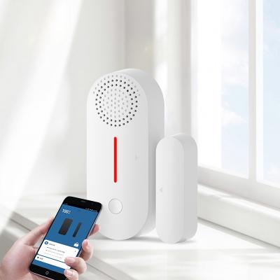 Smart home door and window sensor app control door contact 2.4G wifi door sensor audible and visual door and window open alarm siren