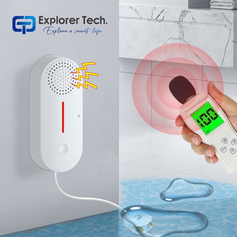 Smart home app control wifi water leakage detector flood detector water leak alarm water immersion audio alarm siren