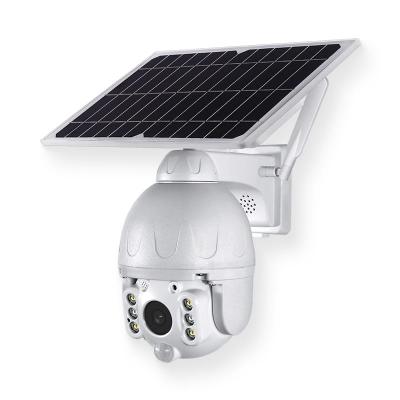 Wireless CCTV Security Outdoor Waterproof Metal IP Camera Solar Battery WiFi Camera Auto Tracking Floodlight PTZ Camera